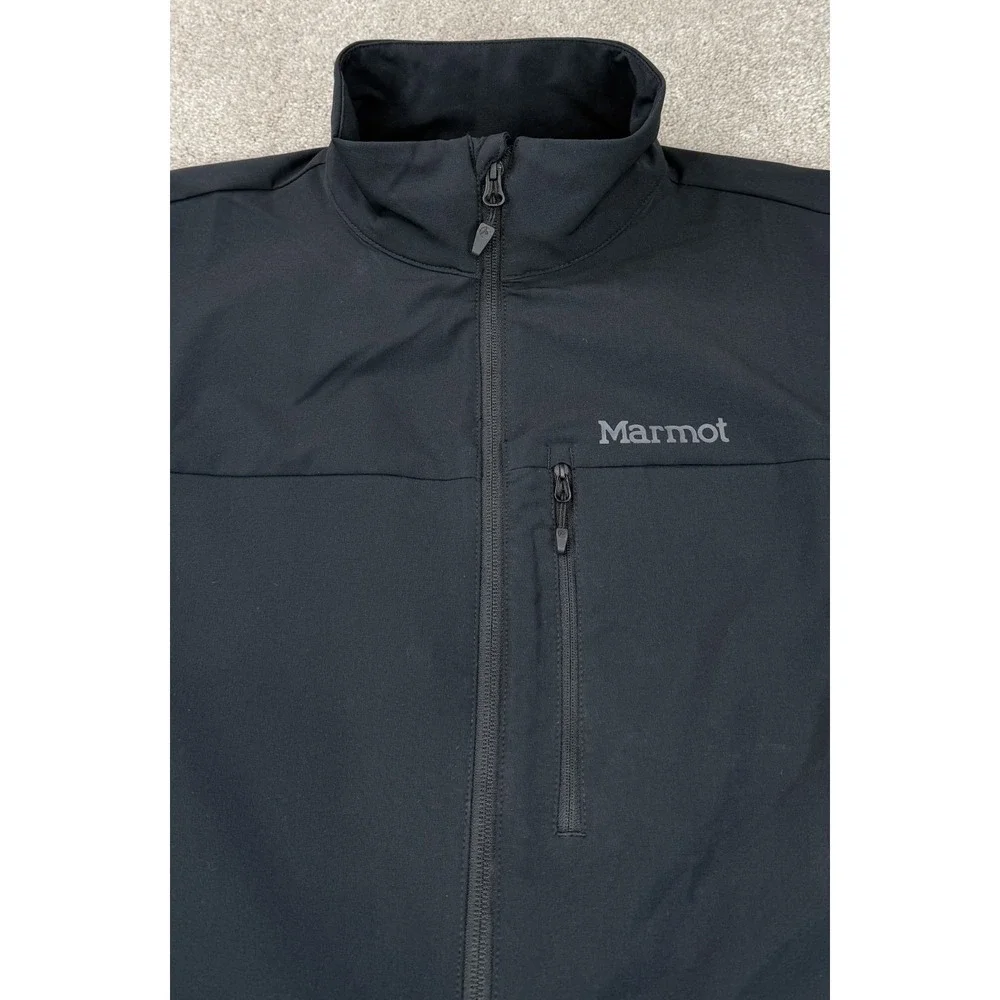 Marmot Tempo Full Zip Men's XL Softshell Hiking Active Running Vest Black Logo